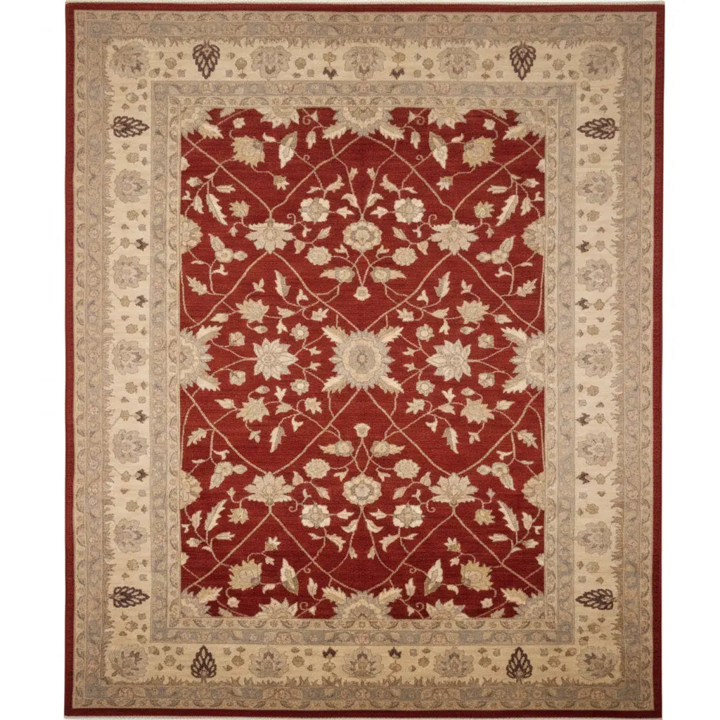 One Of The Kind Afghani Hand-Knotted Rug 13'7" x 10" zandirugs
